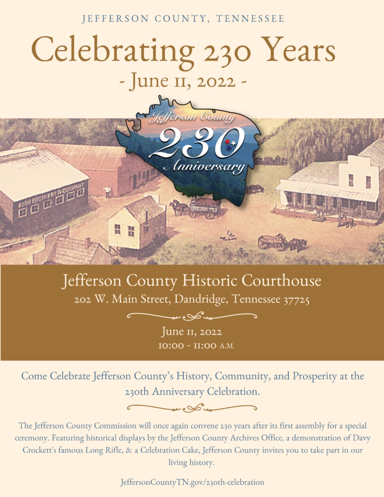 jefferson County TN 230th celebration event flyer