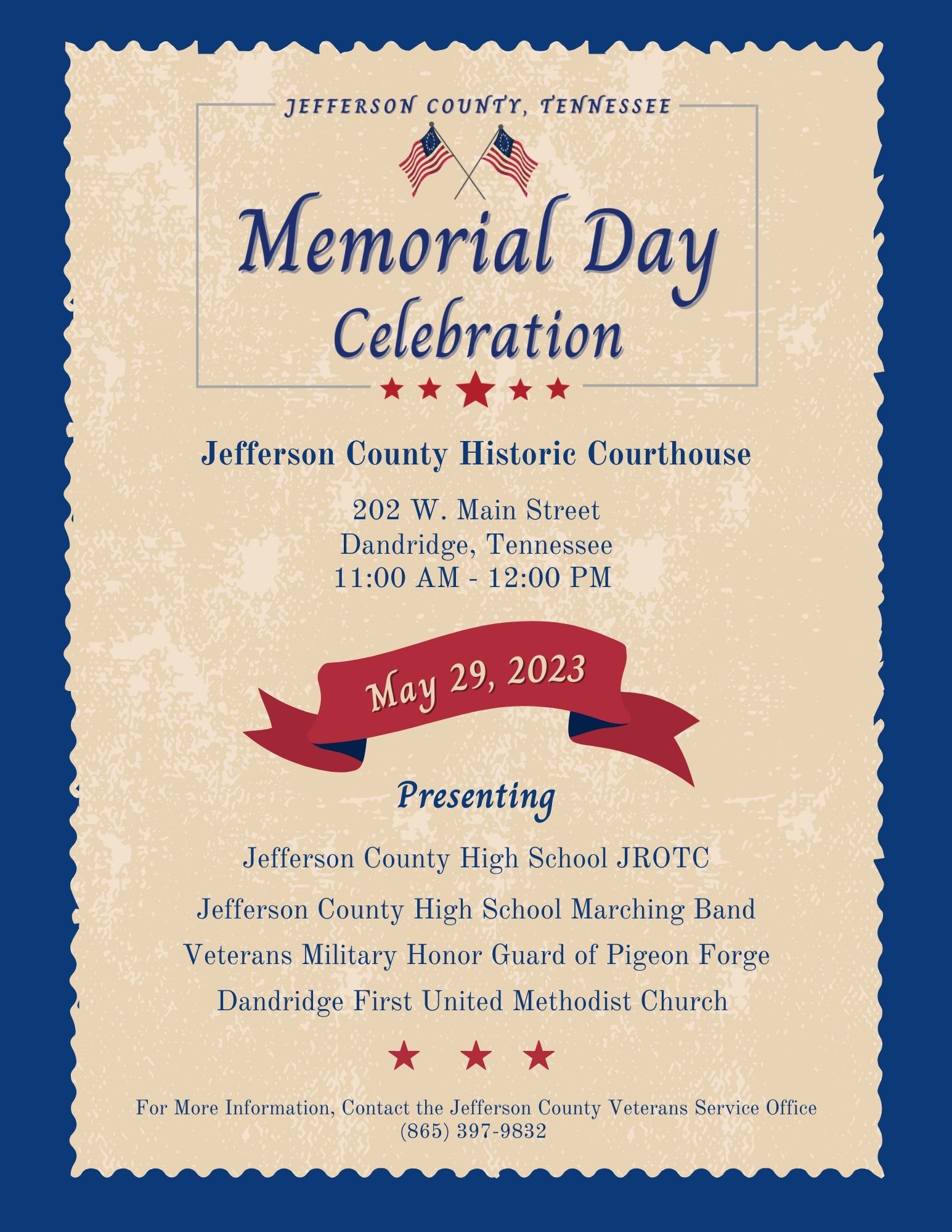 jefferson county tennessee memorial day celebration event poster