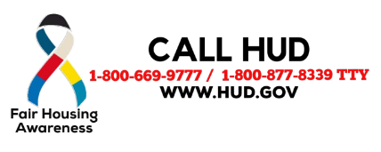 Call HUD information banner with HUD phone number 1-800-669-9777 or hud.gov